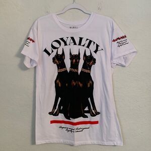 Rebel Socirty Loyalty Dogs Print Short Sleeve T-Shirt Men’s Size L